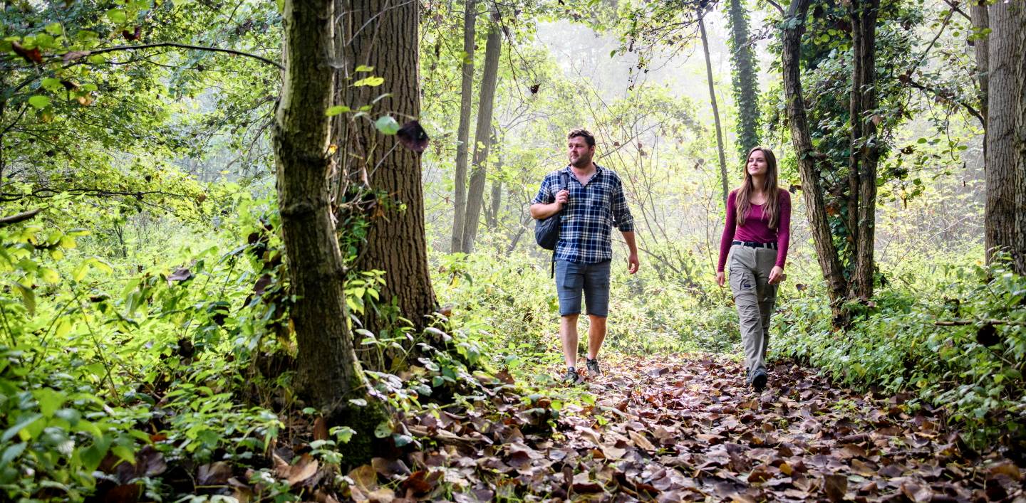 Twee wandelaars in natuurgebied De Gevel